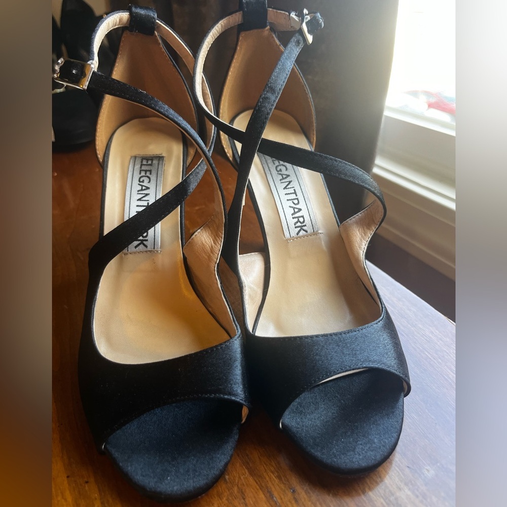 Elegant Black Peep-Toe Slingback Heels